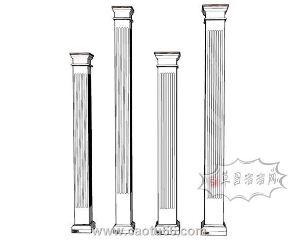 罗马柱石柱SU模型