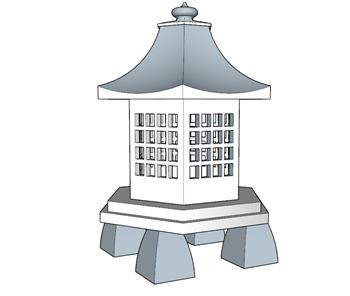 石灯笼庭院灯SU模型