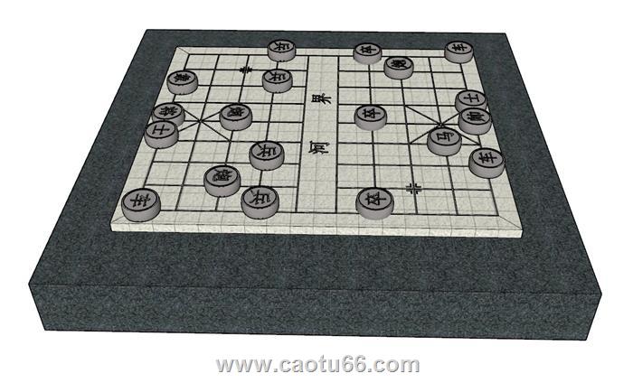景观象棋棋盘SU模型