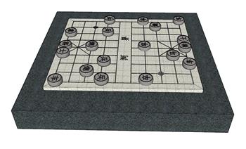 景观象棋棋盘SU模型 免费sketchup模型下载