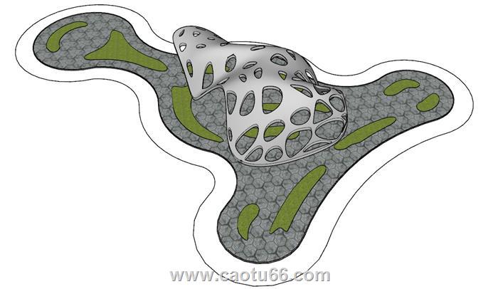 异形廊架SU模型