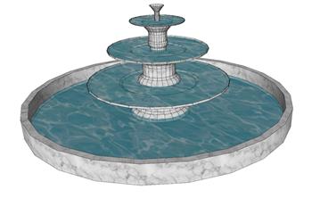 喷泉水景水池SU模型