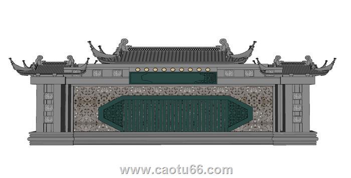 景墙SU模型