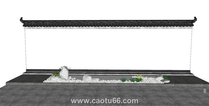 院子围墙SU模型