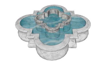 喷泉水池SU模型