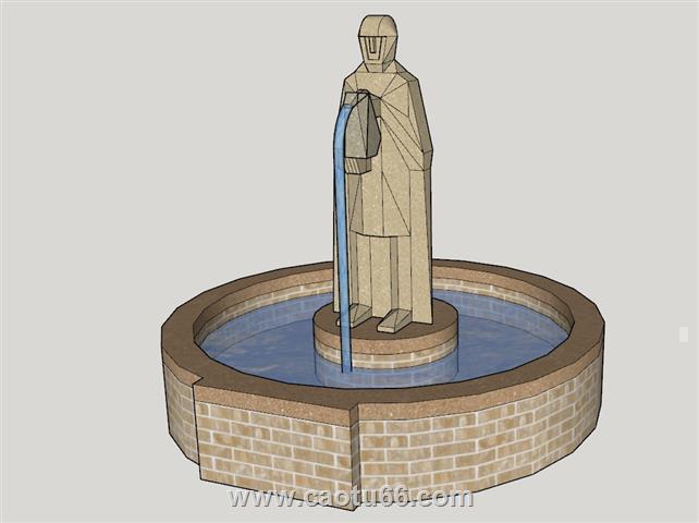 欧式流水景观SU模型