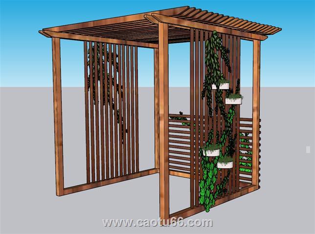 花架植物架廊架SU模型