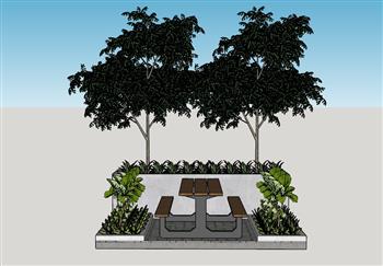 户外景观座椅SU模型