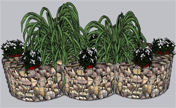 植物花坛花圃SU模型