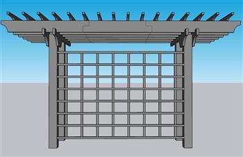 单臂花架廊架SU模型