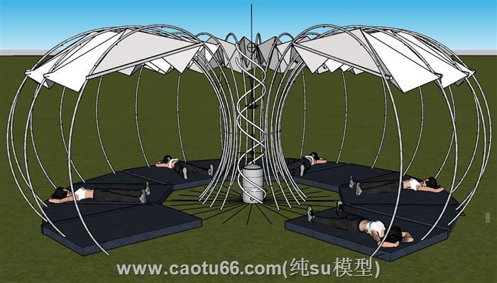 露营天幕廊架SU模型