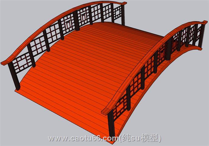 日式小桥景观SU模型