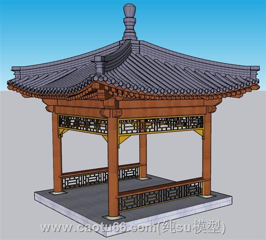 中式古建亭子SU模型