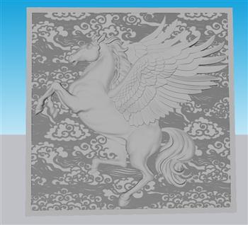 飞马石膏马浮雕SU模型 免费sketchup模型下载