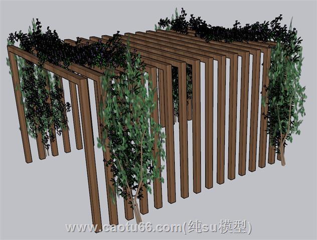 廊架植物架SU模型
