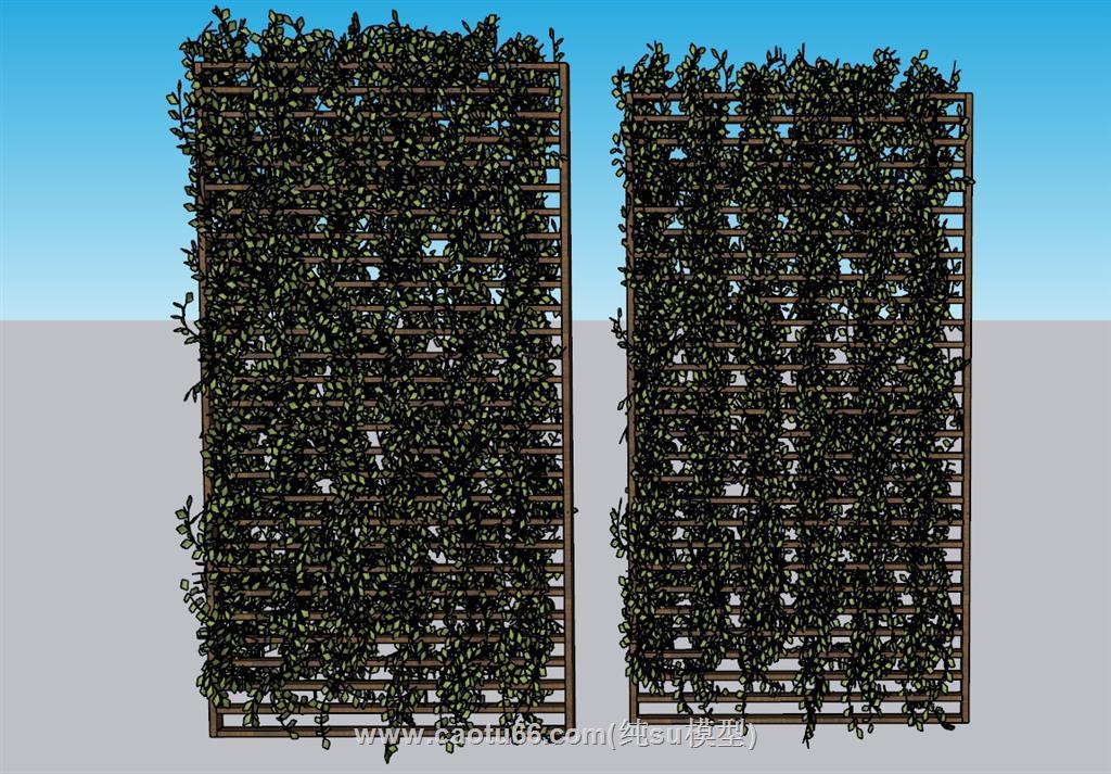 植物墙植物隔断SU模型