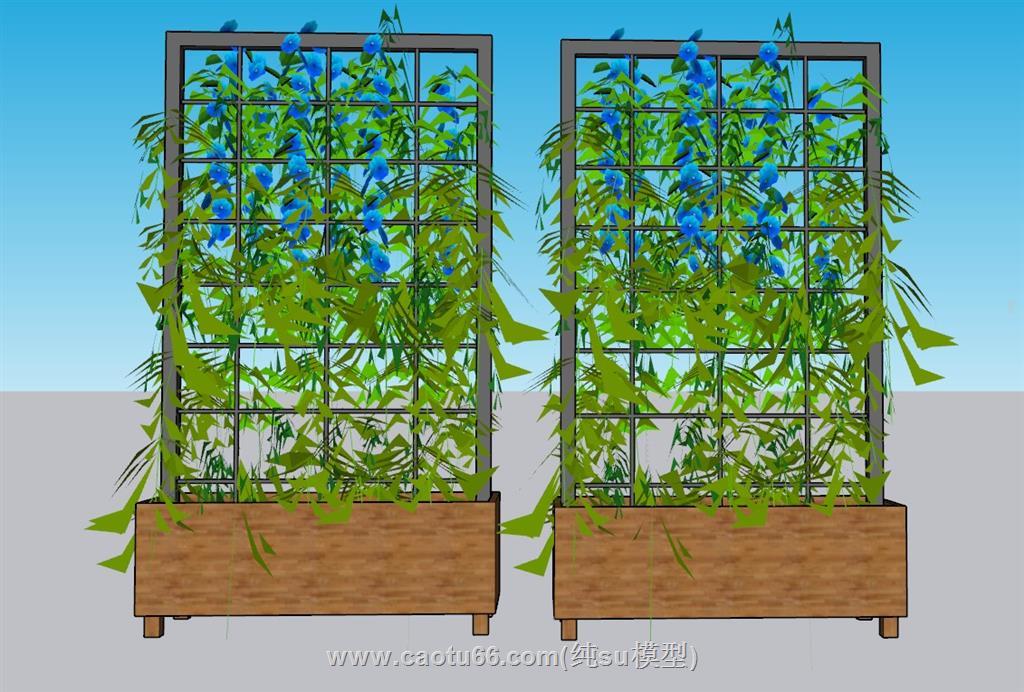 花箱植物花架SU模型