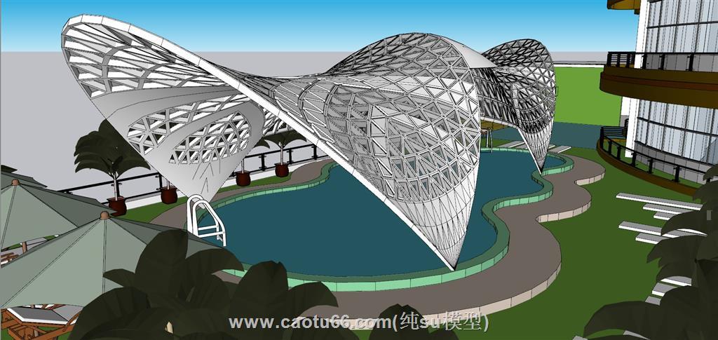 现代办公楼建筑SU模型