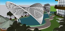 现代办公楼建筑SU模型