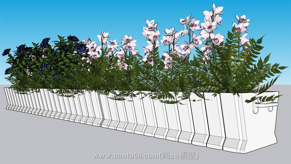 花箱花圃花草SU模型