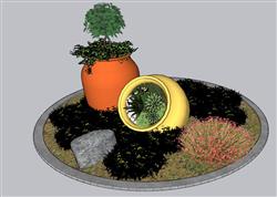 景观花圃花坛SU模型