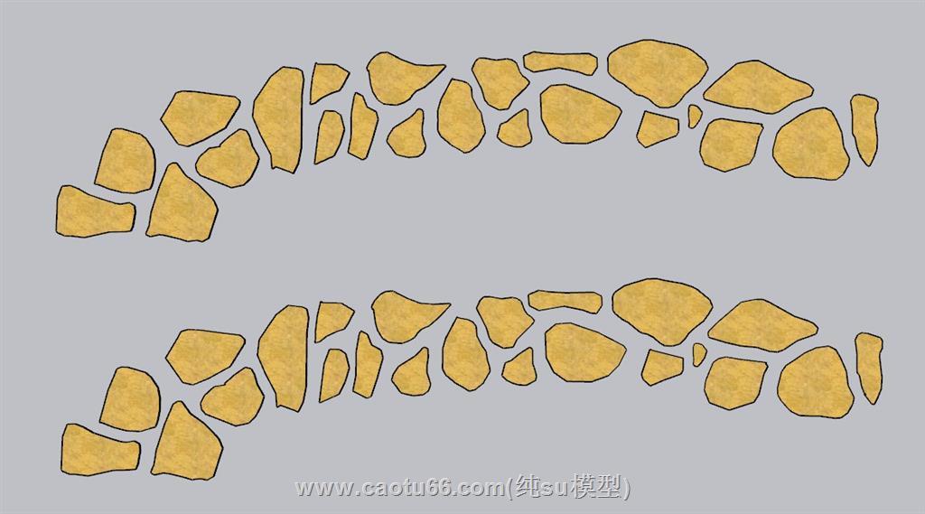 石块路径石子路SU模型