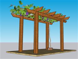 葡萄架植物架廊架SU模型