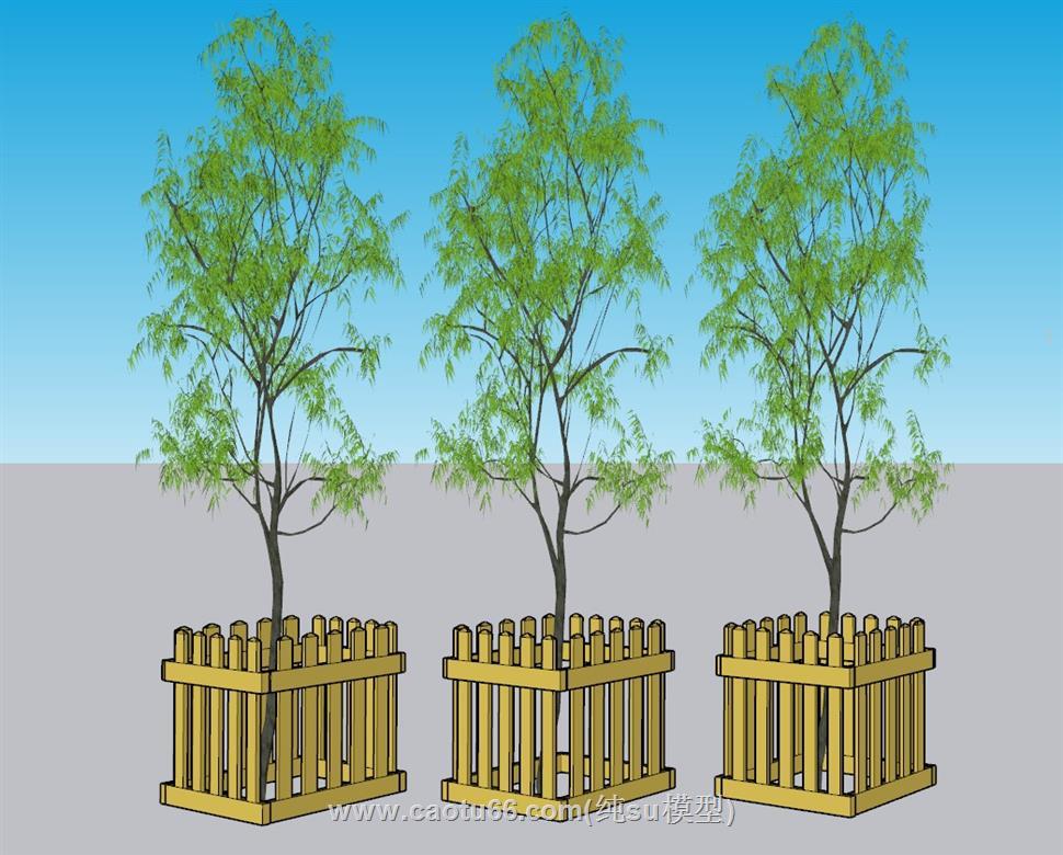 景观树池SU模型