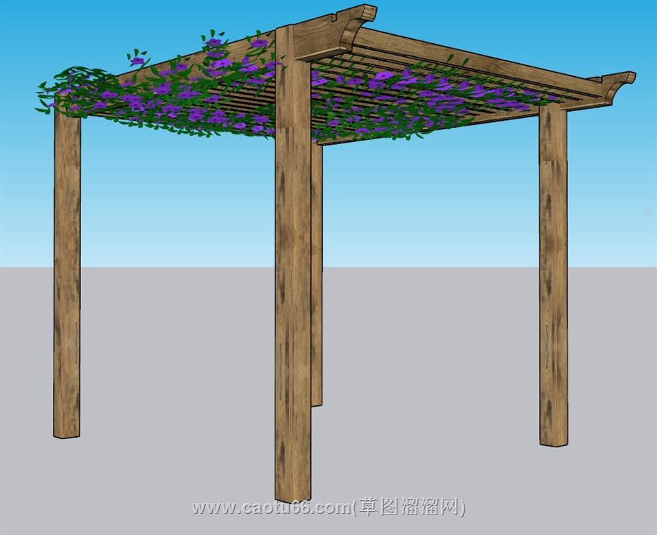 花架凉棚蔓藤SU模型