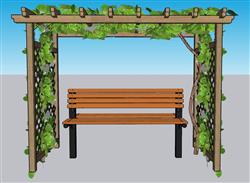 庭院花架植物架SU模型