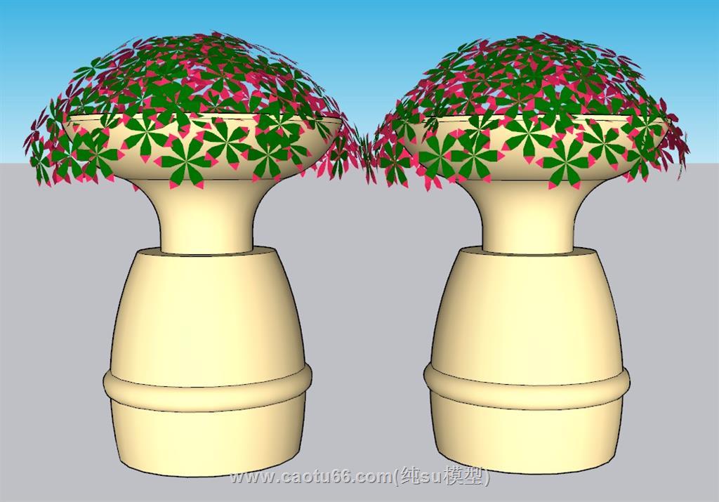 花钵景观小品SU模型