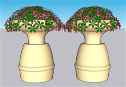 花钵景观小品SU模型