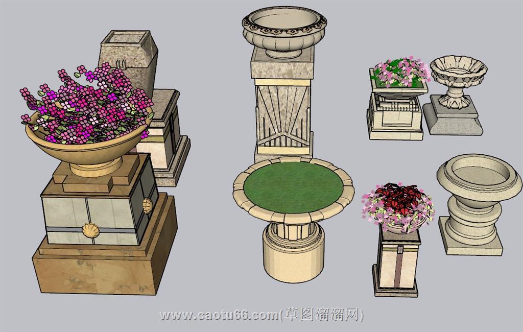 花钵SU模型
