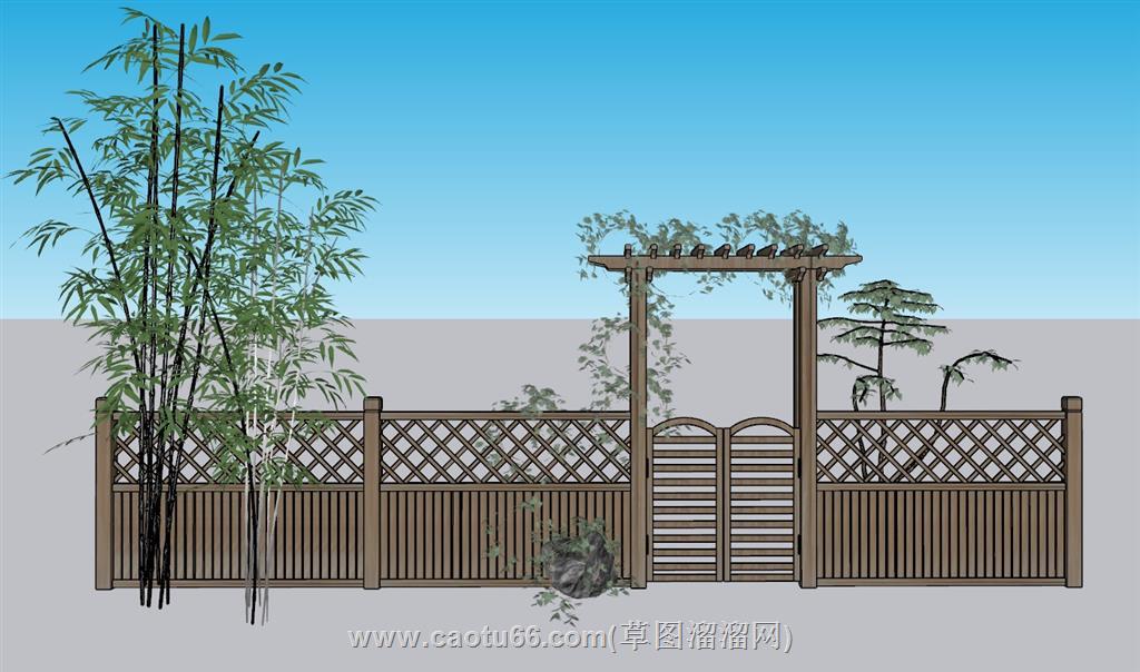 乡村围栏篱笆SU模型