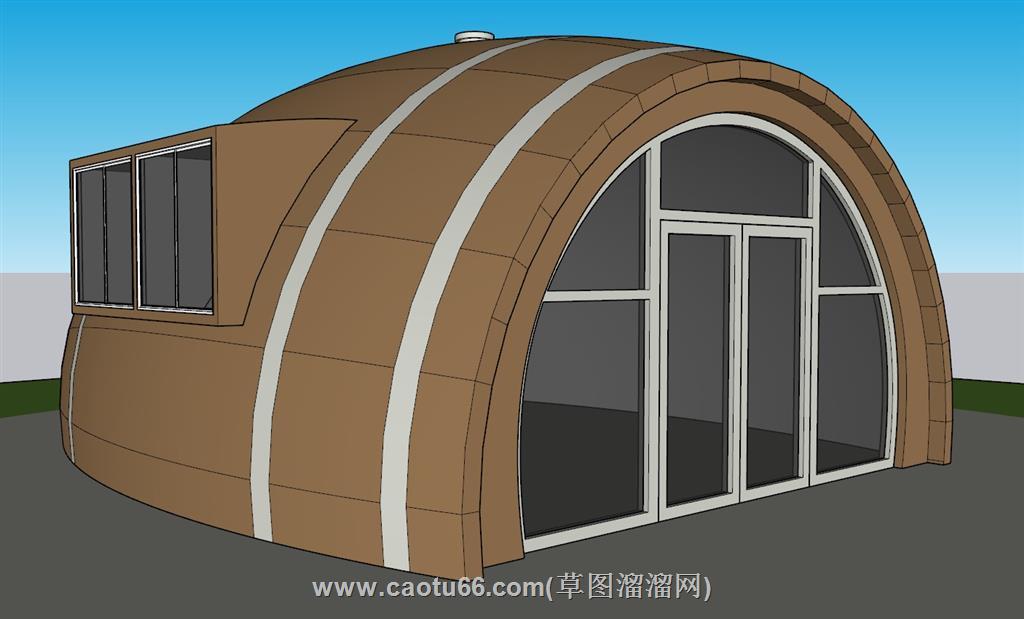 创意酒桶度假屋SU模型