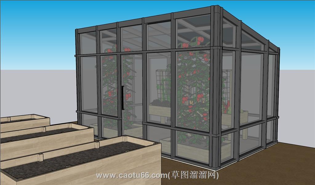阳光房玻璃房SU模型