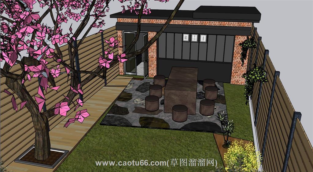 庭院景观阳光房SU模型
