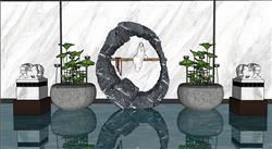 中式禅意佛像SU模型
