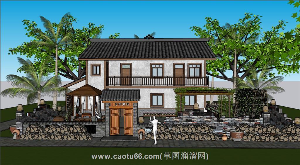 乡村民宿农家乐SU模型