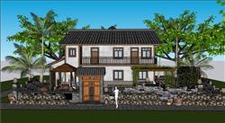 乡村民宿农家乐SU模型 免费sketchup模型下载