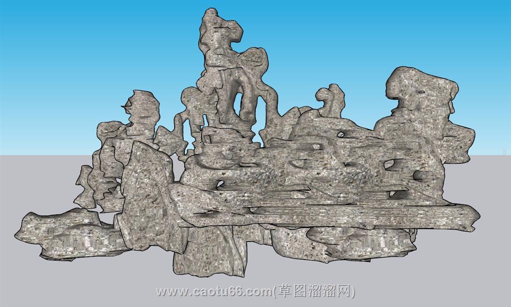 假山石头珊瑚石SU模型