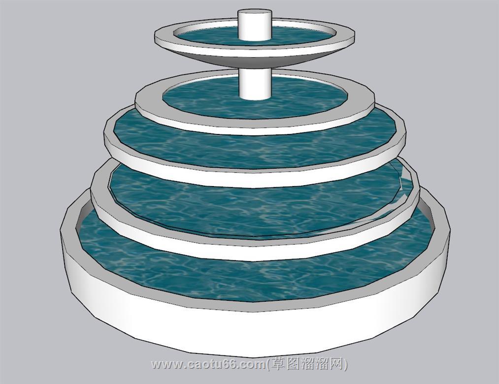 喷泉水池SU模型