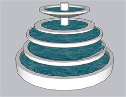 喷泉水池SU模型