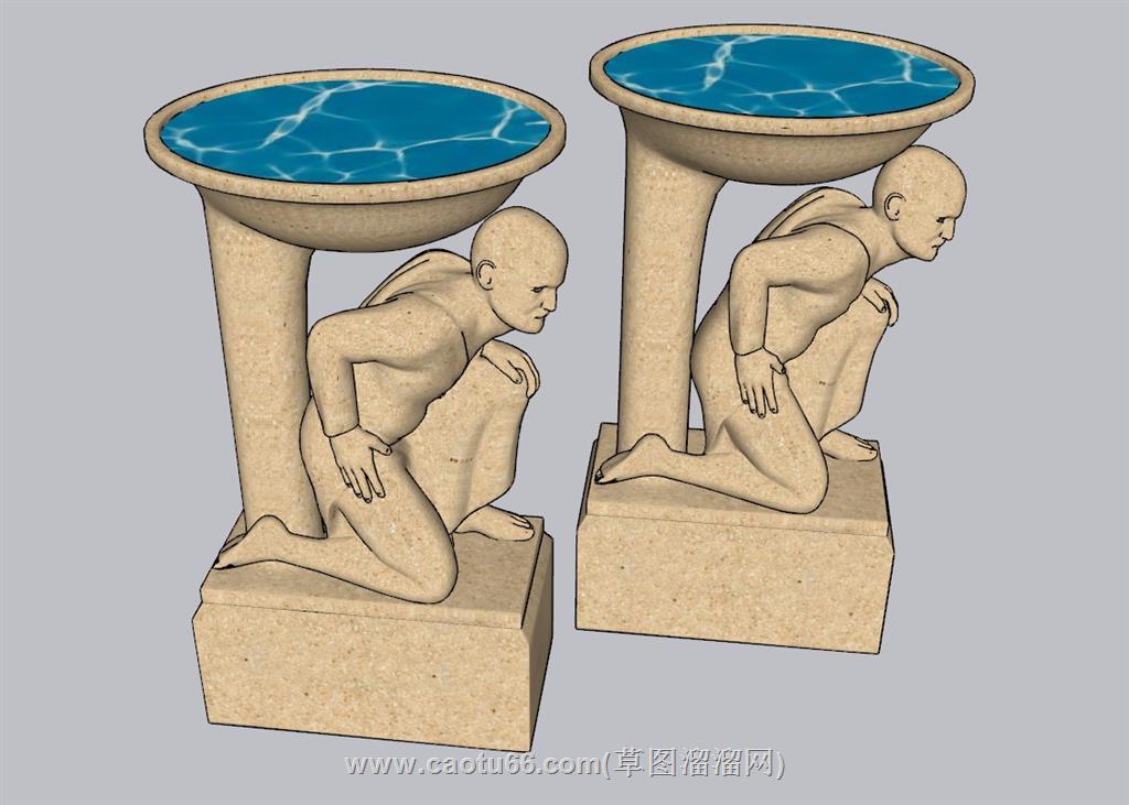 雕塑景观水景SU模型