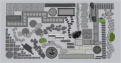 碎石铺装园路SU模型 免费sketchup模型下载