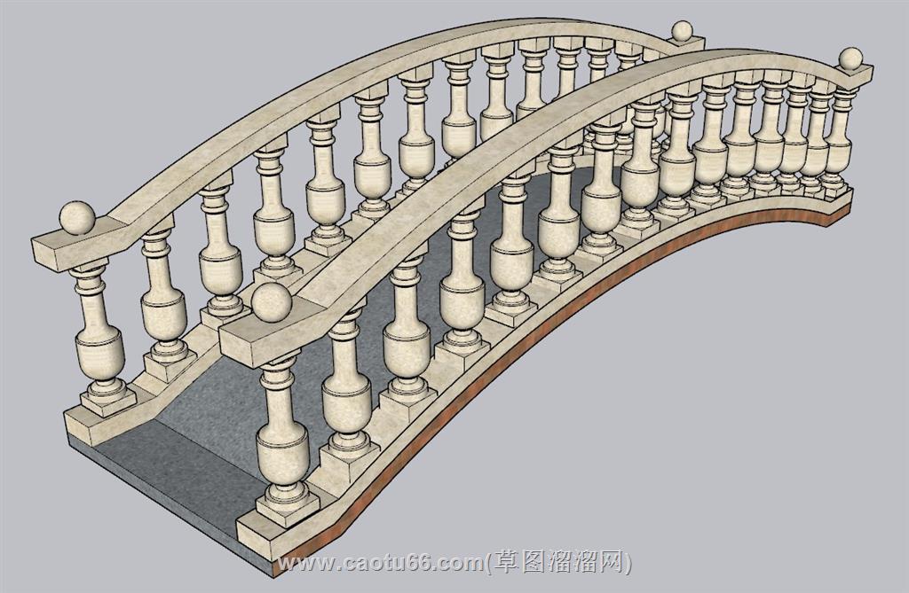 小桥景观桥SU模型