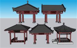 亭子四角亭凉亭SU模型