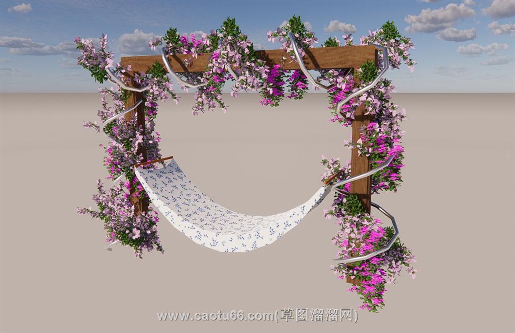户外景观吊床SU模型