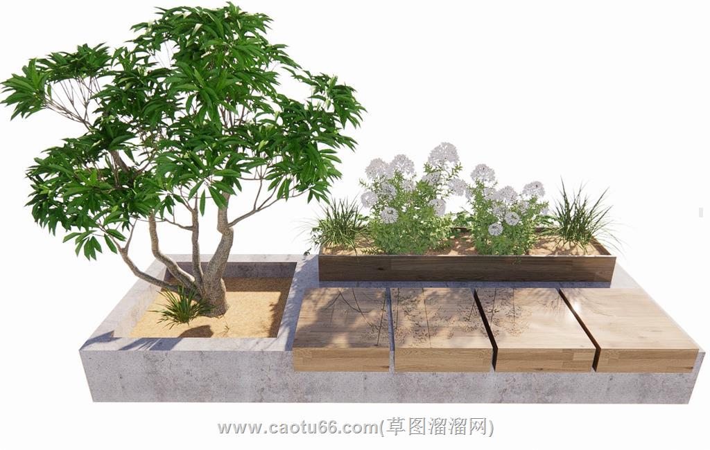 户外景观座椅SU模型