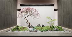 新中式庭院景观SU模型